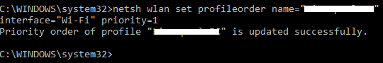 Как да промените приоритетите на Wi-Fi мрежата в Windows 10 wifi cmd ход