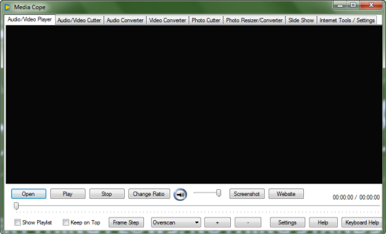 Media Cope - Всичко в едно Media Player, Cutter & Converter интерфейс