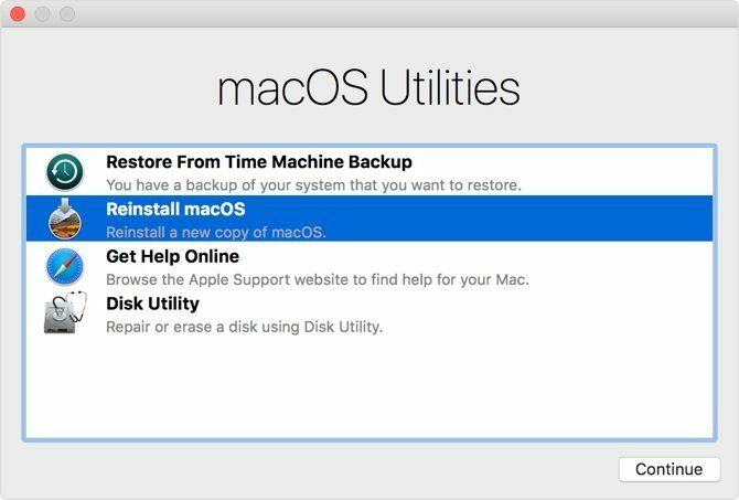 Преинсталирайте macOS от помощните програми