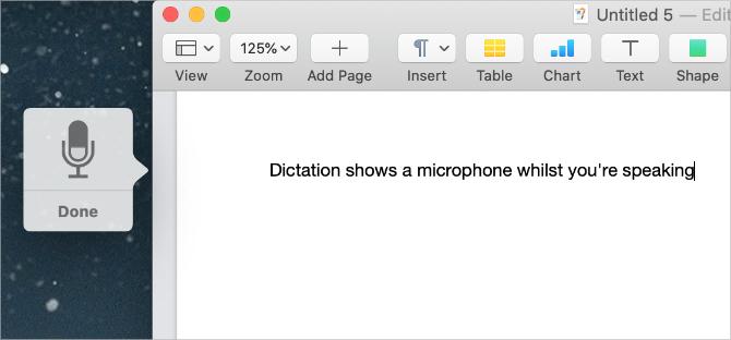 Икона за диктовка на микрофона на Mac