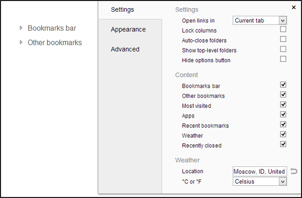 4 страхотни приложения и разширения за обновяване на новия раздел на Chrome Page 3 Humble New Settings