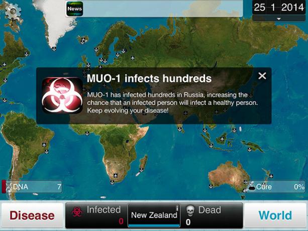 Изберете болест и изтрийте човечеството в Plague Inc. заразяване