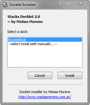 RocketDock + Stack Docklet: Не просто док, а цялостно решение за организация на работния плот [Windows] 2013 04 12 22 48 04 Инсталатор на Docklet