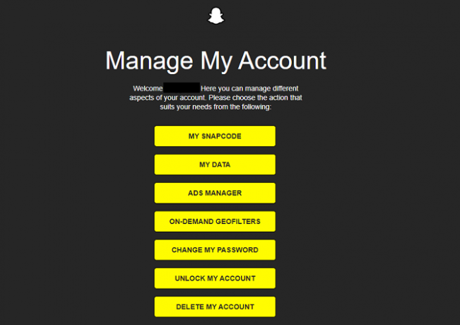 Snapchat управлява и изтрива страницата с акаунта