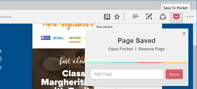 Edge Save to Pocket