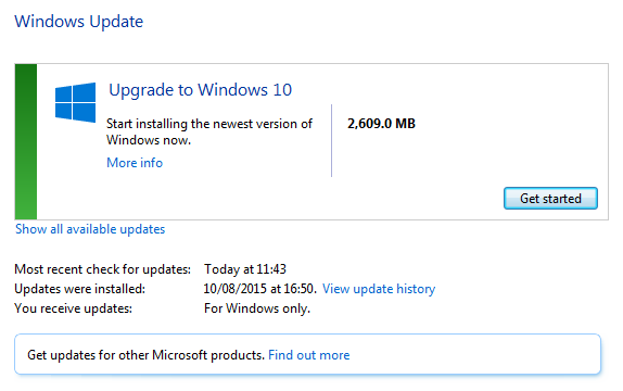 Windows 10 Windows Update безплатен път