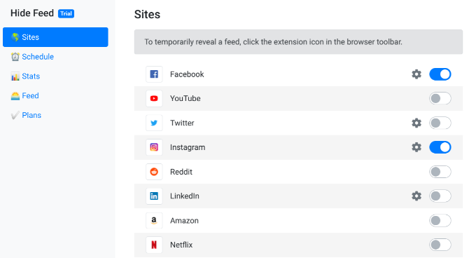 Скриване на разширението на браузъра Hide се занимава с разсейване онлайн без блокиране на сайтове