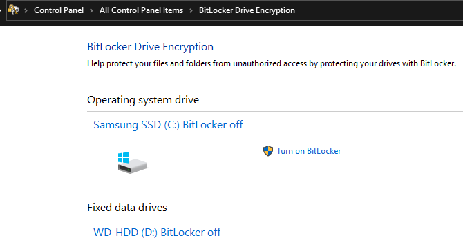 BitLocker Windows 10