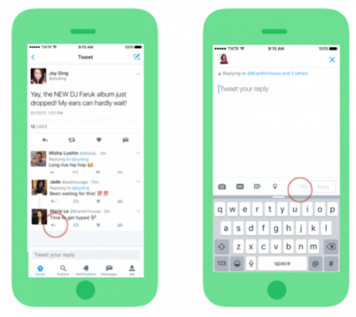 Как да получите повече място в туитове за отговори (и безшумни разговори) TwitterReplies1 563x500
