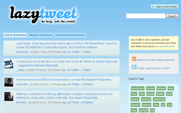 6 Twitter приложения за задаване на въпроси от Twitter Crowd lazytweet