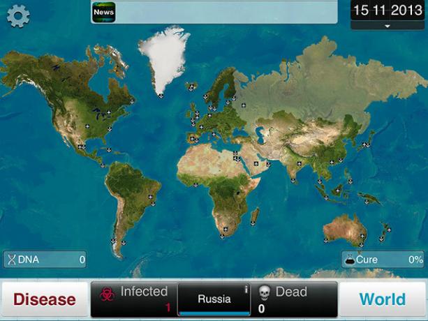 Изберете болест и изтрийте човечеството в Plague Inc. пандемична карта