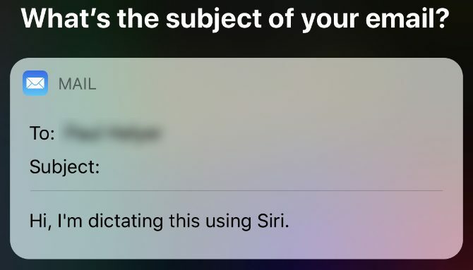 Диктуване на имейл с помощта на Siri