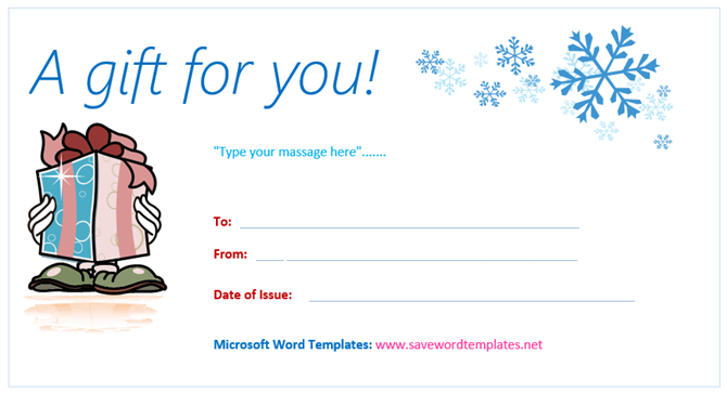 шаблони за подарък за сертификат microsoft офис снежинка