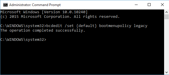 Windows 10 команден ред BCDEdit