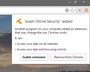 Avast - Приставка за защита на браузъра - Chrome