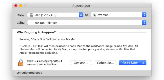 SuperDuper в macOS