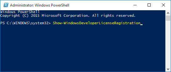 powershell dev лиценз