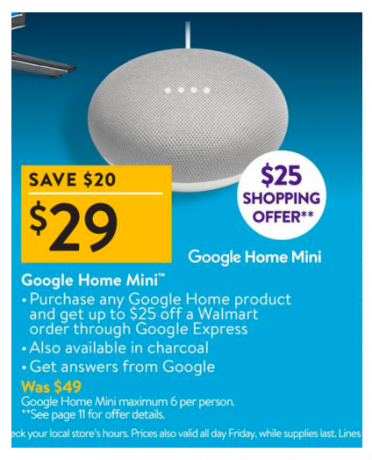 Най-добрите оферти за черен петък Walmart Walmart Google Home Mini Black Friday