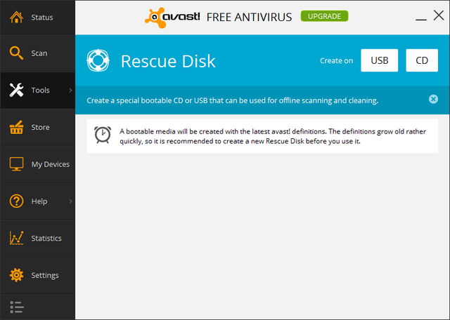 Avast - Инструменти - Спасителен диск