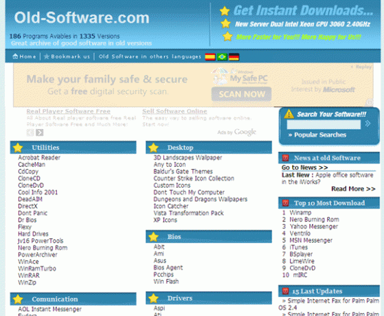 10 уебсайта, за да изтеглите по-стари версии на софтуера Old Software Site09