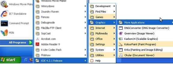 KDE-startmenu