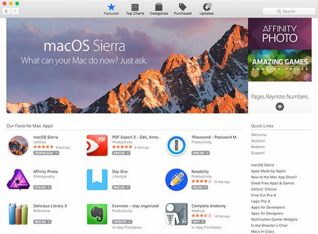 Магазин за приложения на MacOS Sierra