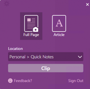 Изпратете до OneNote от Chrome