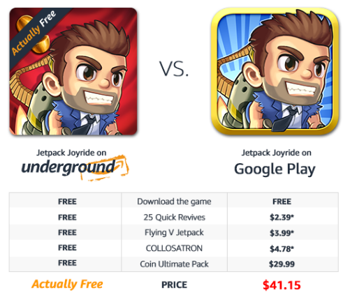 Google Play vs. Amazon Appstore: Кое е по-добро? jetpack joyride amazon