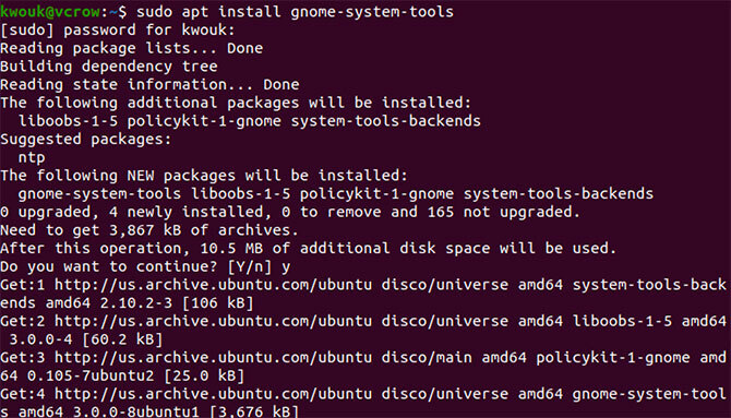 Инсталиране на gnome-system-tools в Ubuntu