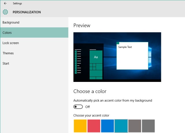 Цветове за персонализиране на Windows 10