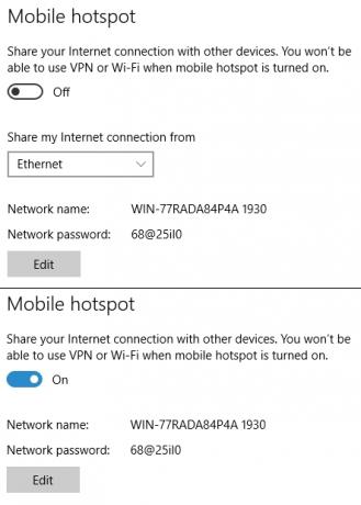 Windows 10 Mobile Hotspot On Off Toggle