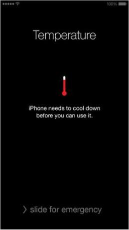 съобщение за температура охлаждане в iPhone