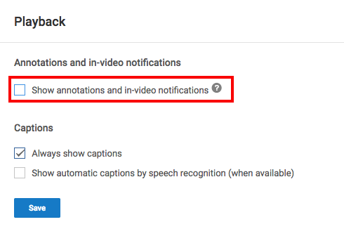 Как да деактивирате досадните пояснения за пояснения на YouTube1
