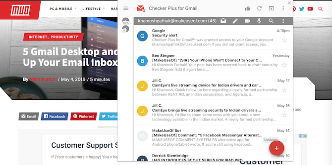 Checker Plus за разширение за Chrome на Gmail