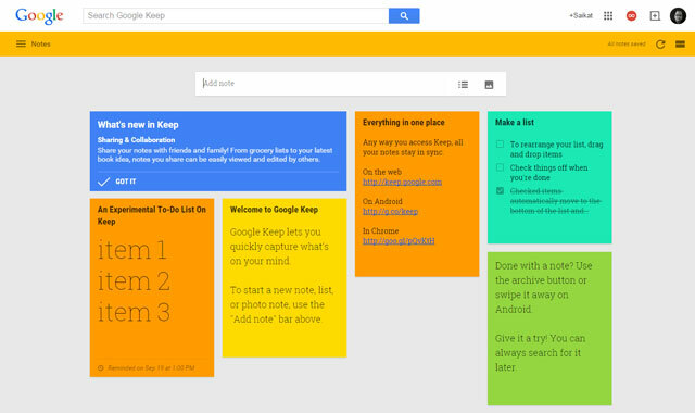 Забележка Разширение за Chrome - Google Keep