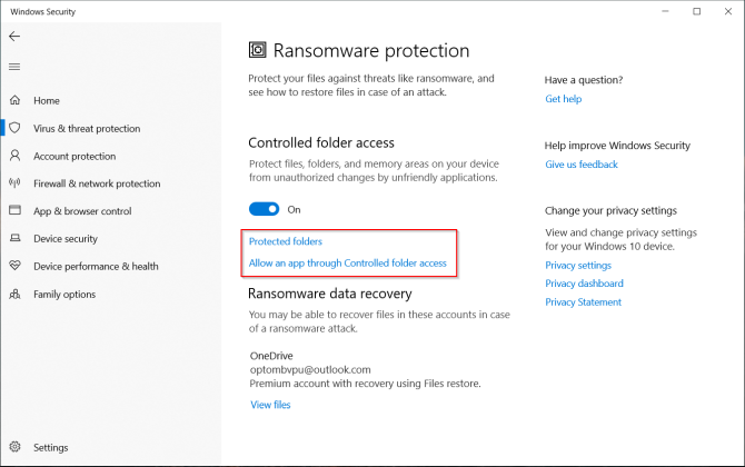 защита от извличане на софтуер в Windows Defender