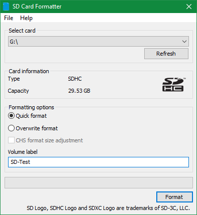 SD Card Formatter Windows