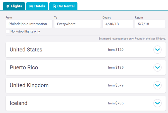 Изберете дестинация със Skyscanner.