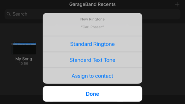 GarageBand App Assign мелодия