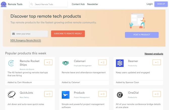 Remote. Инструменти е директория с най-добрите отдалечени работещи приложения с надеждни функции за търсене 