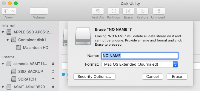 Как да изтриете флаш устройство от Disk Utility на Mac