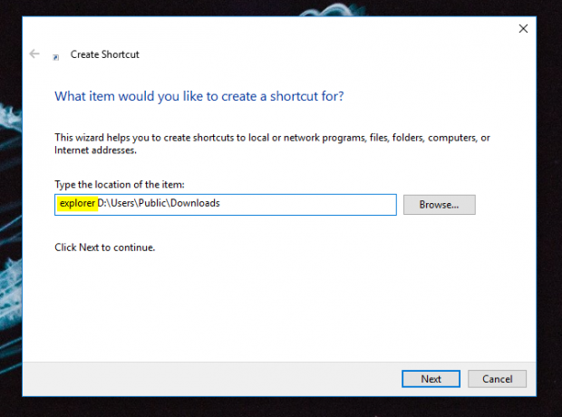 Windows 10 лентата на задачите създават пряк път