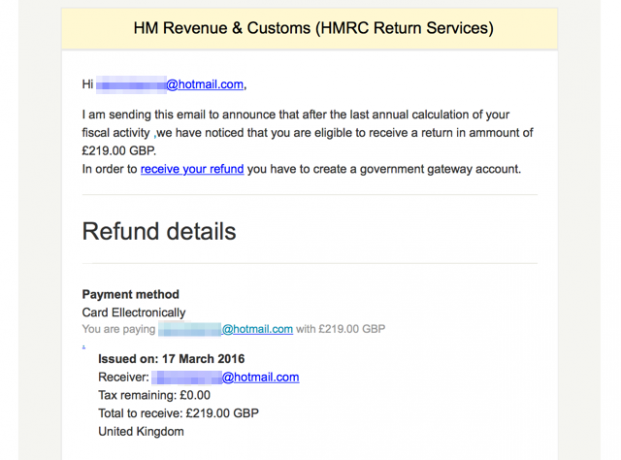 HMRC-опитът за измама