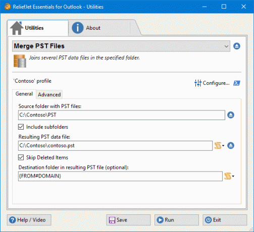 Обединяване на множество PST файлове на Outlook.