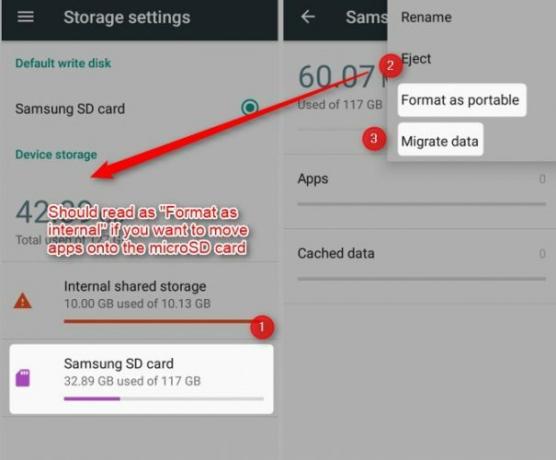 формат на вътрешна памет microsd android