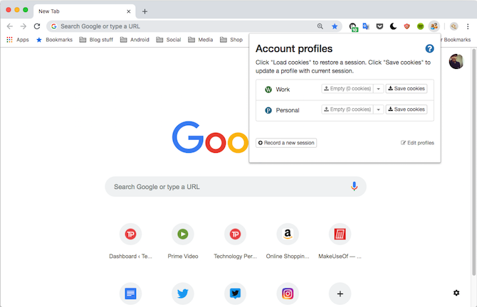 Лесно разширение на акаунт за Google Chrome