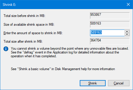 Как да настроите втори твърд диск в Windows: Разделяне на свиване на дял