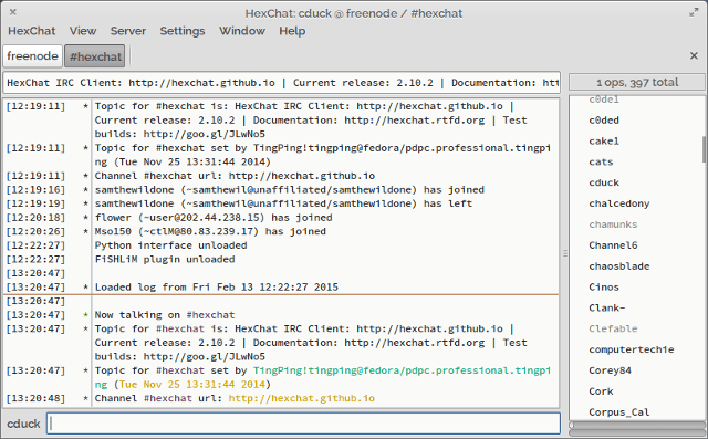 Линукс IRC-клиент-hexchat