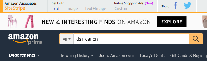 Търсачката за пазаруване в Amazon