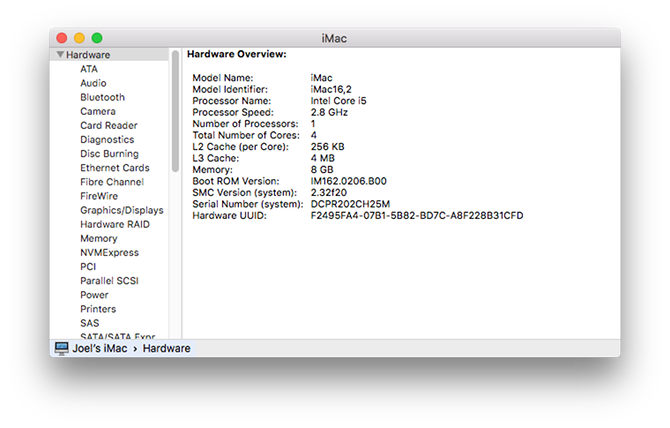 Mac-подразбиране ап-система-информация